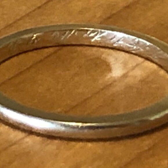 Vintage 14K White Gold Wedding Band Ring - Picture 3 of 3
